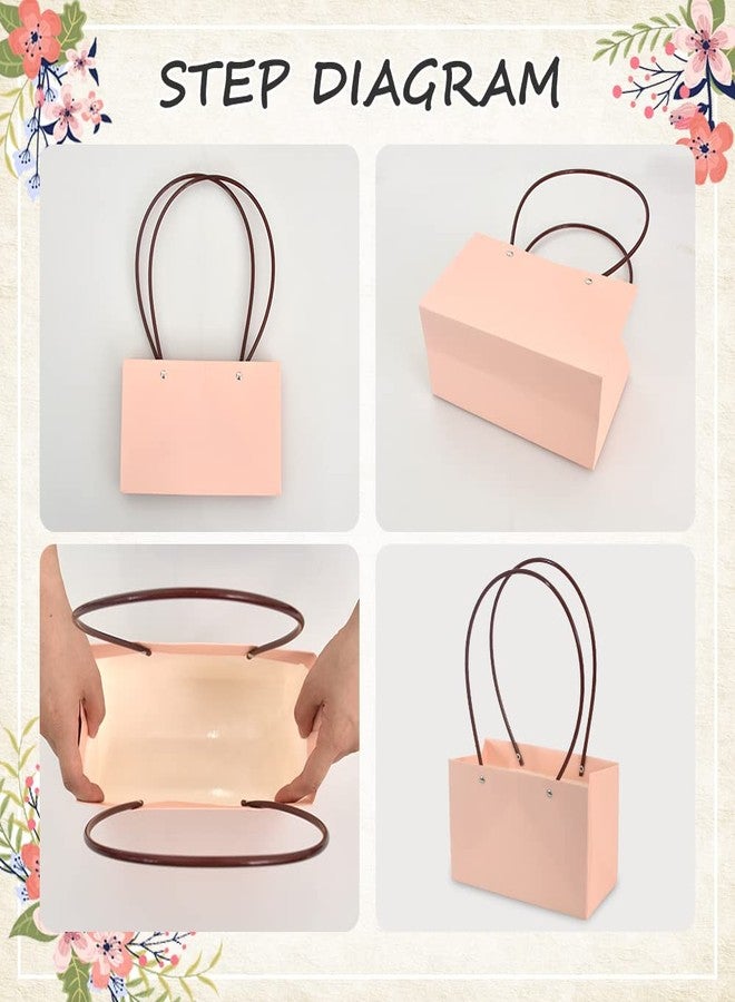 BEISHIDA Multi Flower Gift Bags for Bouquets,4PCS Rectangle Flower Bouquet Box with Handle for Bouquet Packaging Floral Wrap Florist Supplies Basket Graduation Wedding Valentine Gift Craft(8.6x3.9x13 in) - Image 3